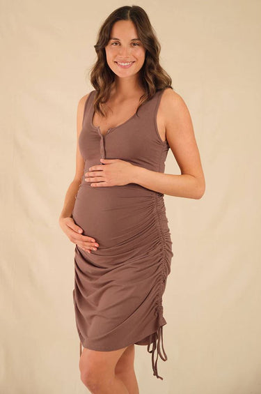 Organic Bamboo Henley Maternity Tank Dress Dress from Bamboo Body maternity store australia